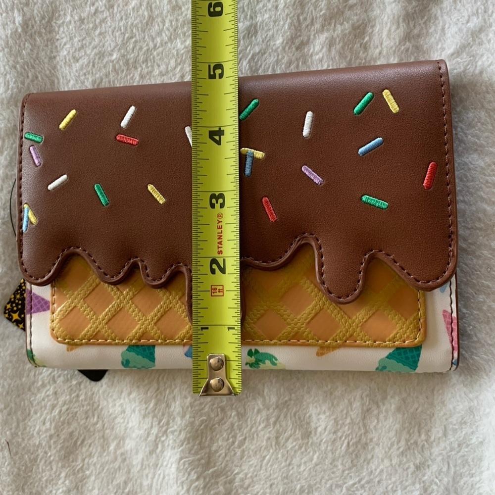 Loungefly Disney Princess Ice Cream Sundae Brown and Yellow Sprinkle Wallet NWT - Picture 3 of 8